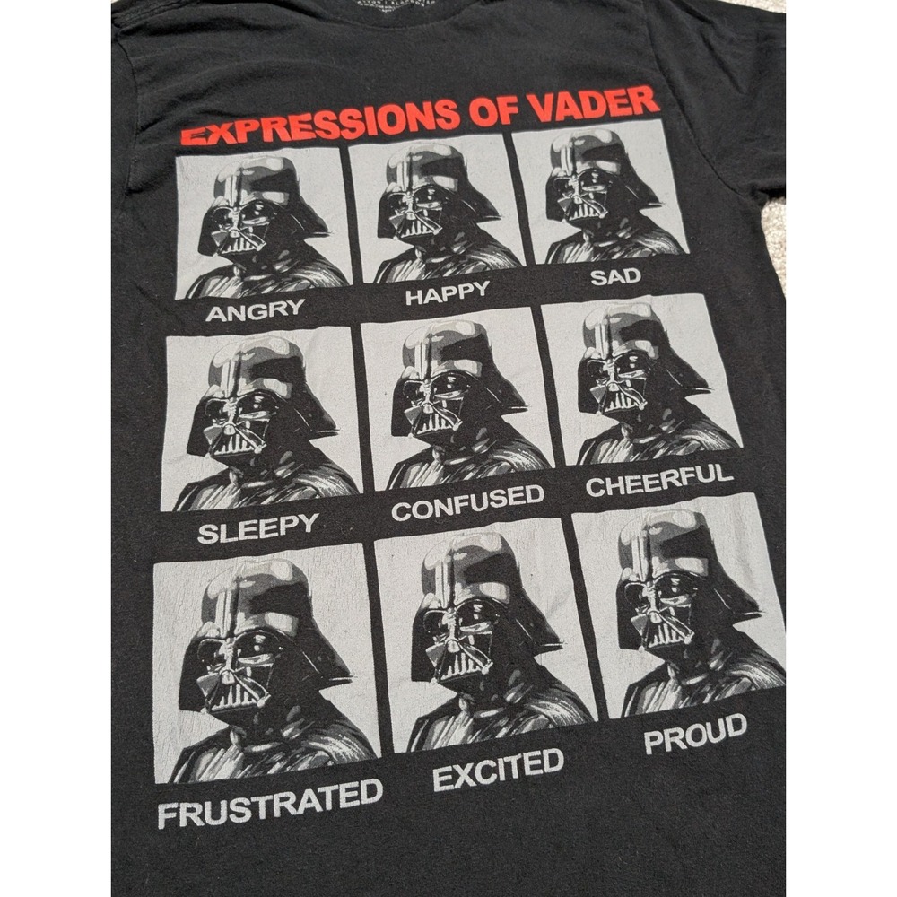 Star Wars Darth Vader T-Shirt‎ Small Expressions Of Vader Blue Tag Black - Picture 2 of 5